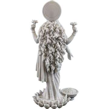 Top Collection Lakshmi Statue- Hindu Goddess of Wealth, Prosperity, Wisdom and Fortune Sculpture - 10.25-Inch Collectible Figurine (White Marble)