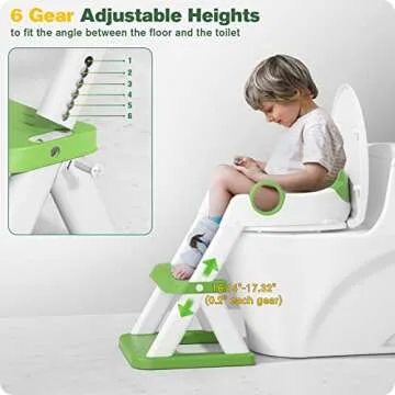 Rabb 1st Potty Training Seat, Upgrade Toddler Toilet Seat for Kids Boys Girls, 2 in 1 Potty Training Toilet, Splash Guard Anti-Slip Pad Step Stool