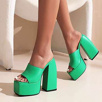 Stylish mikarka Women's Slip-On Chunky Block Heeled Sandals