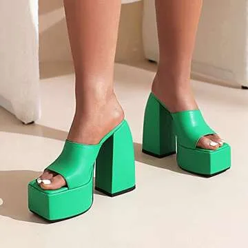 Stylish mikarka Women's Slip-On Chunky Block Heeled Sandals