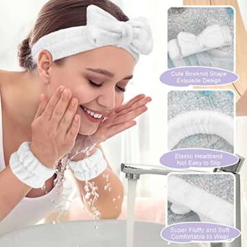 Crosize 7 Pack Headband and Wristband Set for Women