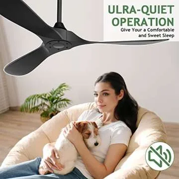 Sleek CLUGOJ Black Ceiling Fan with Remote for Stylish Spaces