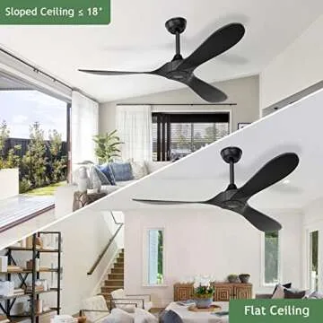 Sleek CLUGOJ Black Ceiling Fan with Remote for Stylish Spaces