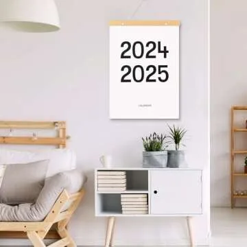 Wall Calendar 2024-2025, 12''X 17'' Large Calendar Jan 2024- June 2025, 18 Months, Vintage Wooden Calendar with Julian Date, Thick Paper Perfect for Planning and Organizing