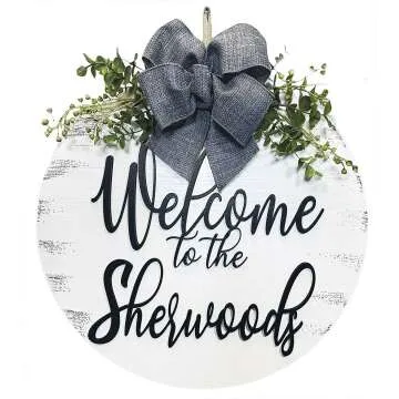 Custom Family Name Wreath & Plaque for Door Decor