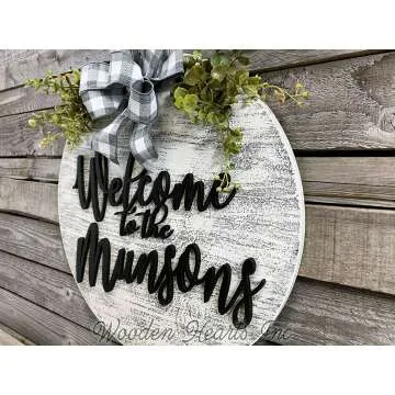 Custom Family Name Wreath & Plaque for Door Decor