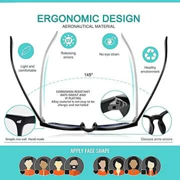 WMAO Blue Light Blocking Glasses Square Nerd Eyeglasses Frame Anti Blue Ray Computer Glasses Non Prescription (Black/White/Leopard/Brown)