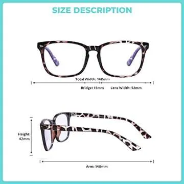 WMAO Blue Light Blocking Glasses Square Nerd Eyeglasses Frame Anti Blue Ray Computer Glasses Non Prescription (Black/White/Leopard/Brown)