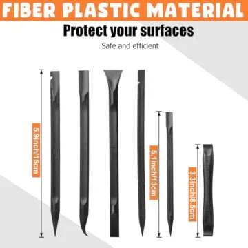 Tallew 9 Pcs Plastic Scraper Tool Sticker Plastic Razor Blade Scraper Plastic Pick Plastic Non Scratch Tool Putty Knife for Window Floor Label Removal Paint Cleaning(Black)