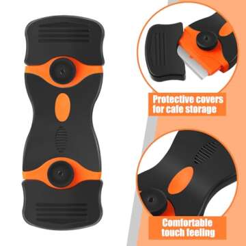 Tallew 9 Pcs Plastic Scraper Tool Sticker Plastic Razor Blade Scraper Plastic Pick Plastic Non Scratch Tool Putty Knife for Window Floor Label Removal Paint Cleaning(Black)