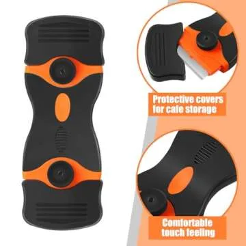 Tallew 9 Pcs Plastic Scraper Tool Sticker Plastic Razor Blade Scraper Plastic Pick Plastic Non Scratch Tool Putty Knife for Window Floor Label Removal Paint Cleaning(Black)