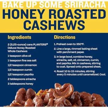 PLANTERS Honey Roasted Cashews, Sweet Snack Delight