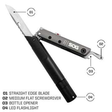 SOG Baton Q2 Multitool LED Flashlight for EDC Essentials