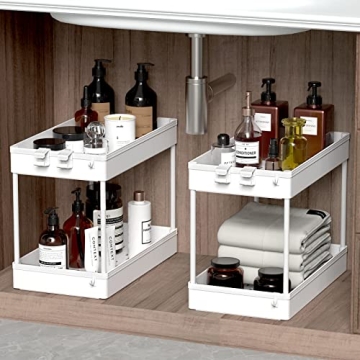 SPACEKEEPER Under Sink Organizer - 2 Tier Storage Solutions