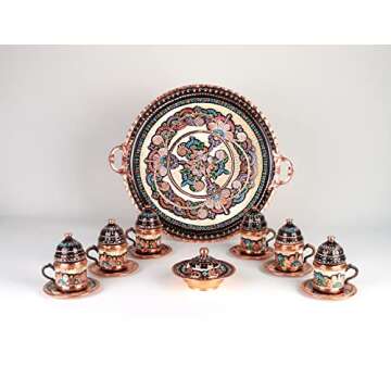 Handcrafted Turkish Coffee Set - 27 Pieces for Six