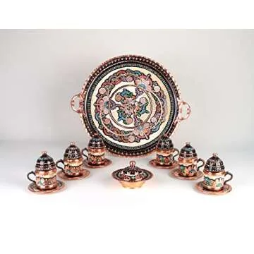 Handcrafted Turkish Coffee Set - 27 Pieces for Six