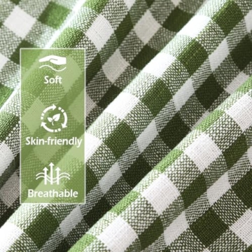 CARRIE HOME Sage Green Plaid Pillow Covers Set of 2