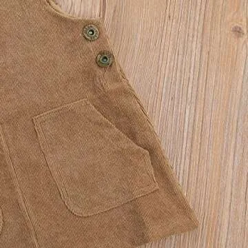 Stylish YOKJZJD Baby Girl Corduroy Pinafore Dress