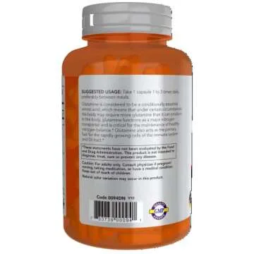 NOW Foods L-Glutamine Double Strength 1,000 mg for Athletes