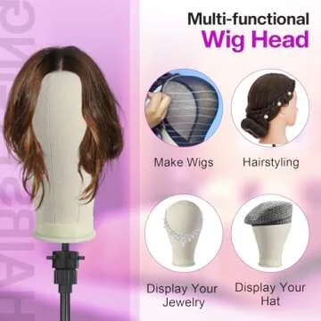 23 Inch Canvas Wig Head with Tripod Stand and Accessories