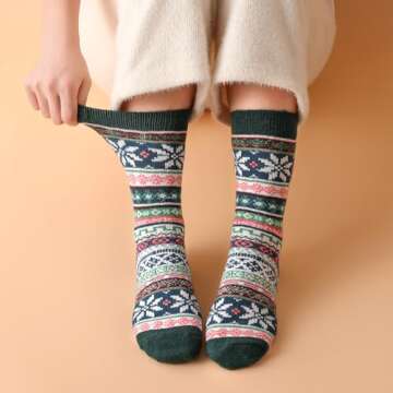 Premillow Wool Socks - Wool Socks For Women/Men, Winter Warm Socks, Super Soft Crew Socks Boot Socks, Thick Knit Cozy Socks