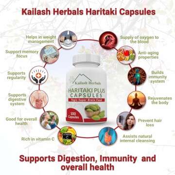 Kailash Herbals Organic Haritaki Capsules 2420MG - Detox & Rejuvenation
