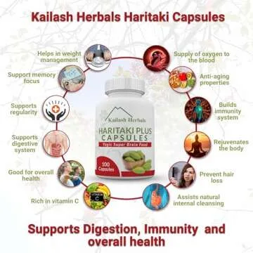 Kailash Herbals Organic Haritaki Capsules 2420MG - Detox & Rejuvenation