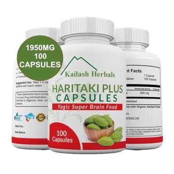 Kailash Herbals Organic Haritaki Capsules 2420MG - Detox & Rejuvenation