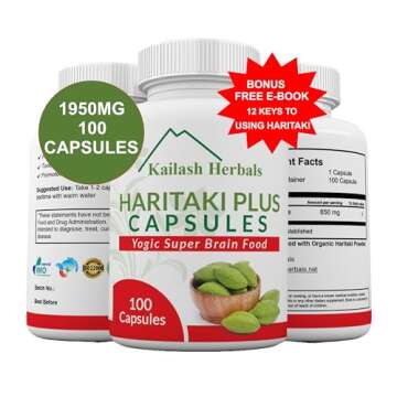 Kailash Herbals Organic Haritaki Capsules 2420MG - Detox & Rejuvenation