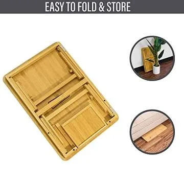 Morvat Bamboo Folding Laptop Desk for Work & Travel