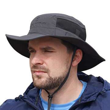 Calamus UPF 50 Boonie Sun Hat– Sun Protection Hat,Fishing Hat,Beach & Hiking Hat,Golf Hat,Hunting Hat,Black