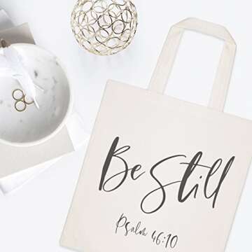 Eco-Friendly Be Still Tote with Bible Verse for All Occasions