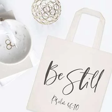 Eco-Friendly Be Still Tote with Bible Verse for All Occasions