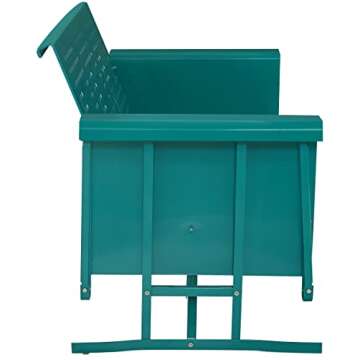 Crosley Furniture Bates Retro Metal Outdoor Sofa Glider, 3-Person Rocking Patio Bench for Porch, Deck, Turquoise Gloss