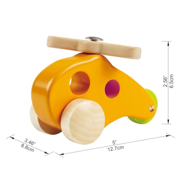 Hape Little Copter Wooden Toy for Safe Toddler Play