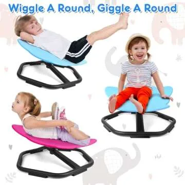 TERRAMUS Elephant Swivel Chair for Kids, 360° Spinning Seat, Toddler Sit and Spin Wobble Chair, Sensory Balance Toys, Autism ADHD Chairs, Play Equipment Relief Motion Sickness for Boys Girls (Blue)