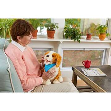 Joy for All - Freckled Pup - Brown and White Soft-Touch Coat - Realistic and Lifelike Interactive Companion Pets