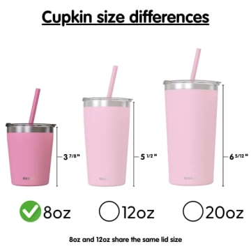 CUPKIN Kids Tumblers Set of 2 Stainless Steel Cups with Straws