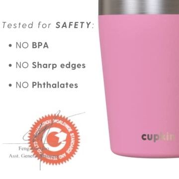 CUPKIN Kids Tumblers Set of 2 Stainless Steel Cups with Straws