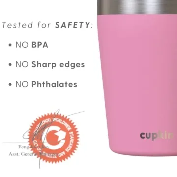 CUPKIN Kids Tumblers Set of 2 Stainless Steel Cups with Straws