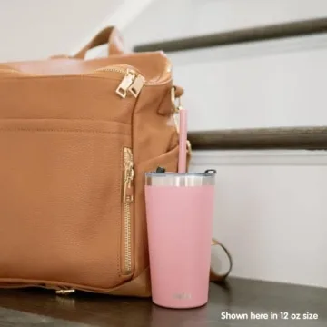 CUPKIN Kids Tumblers Set of 2 Stainless Steel Cups with Straws