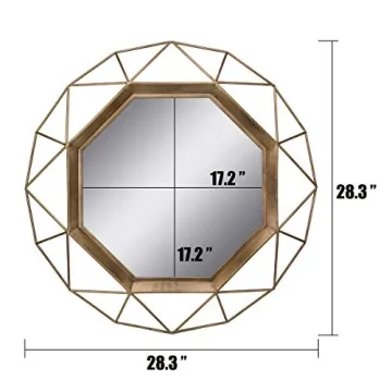 Elegant Stonebriar Gold Geometric Wall Mirror 28.3"