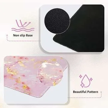 iCasso RGB Gaming Mouse Pad 5-15W, Wireless Charging LED Mousepad 31.9x12.3 inch, XL Large Non-Slip Rubber Base Computer Keyboard Mat for Gaming, Work, Home, Office (Abstract-Pink)