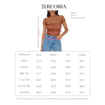REORIA Sexy Bodysuits for Women Classic Mock Turtle Neck Short Sleeve Slim Fit Shirts Sheer Mesh Ruched Trendy Going Out Tops Cute Office Bodysuits Coffee Small