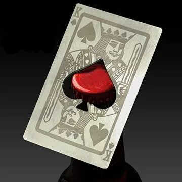 Lesencen Metal Card Bottle Opener Stainless Steel Silver with Engraved Pattern (Style J, 10PCS)