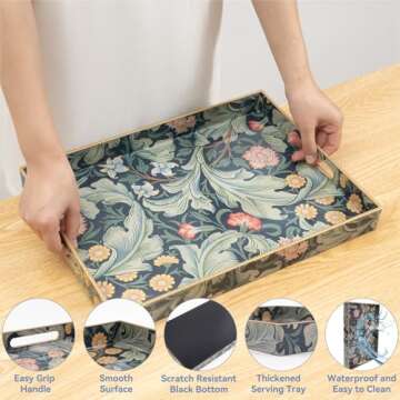 AGIOTA Coffee Table Tray - Stylish Serving Tray with Handles