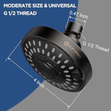 HOPOPRO 5-Mode High Pressure Shower Head for Spa-Like Experience