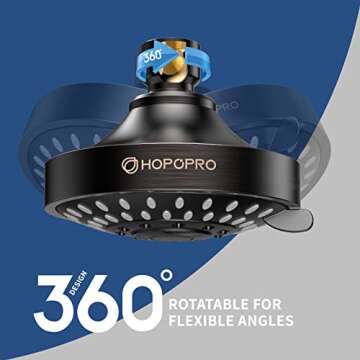 HOPOPRO 5-Mode High Pressure Shower Head for Spa-Like Experience