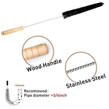 Radiator Cleaner Brush, Radiator Duster, Long Flexible with Wood Handle, Cleaning Brush for Radiator (73CM)