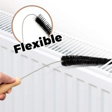Radiator Cleaner Brush, Radiator Duster, Long Flexible with Wood Handle, Cleaning Brush for Radiator (73CM)